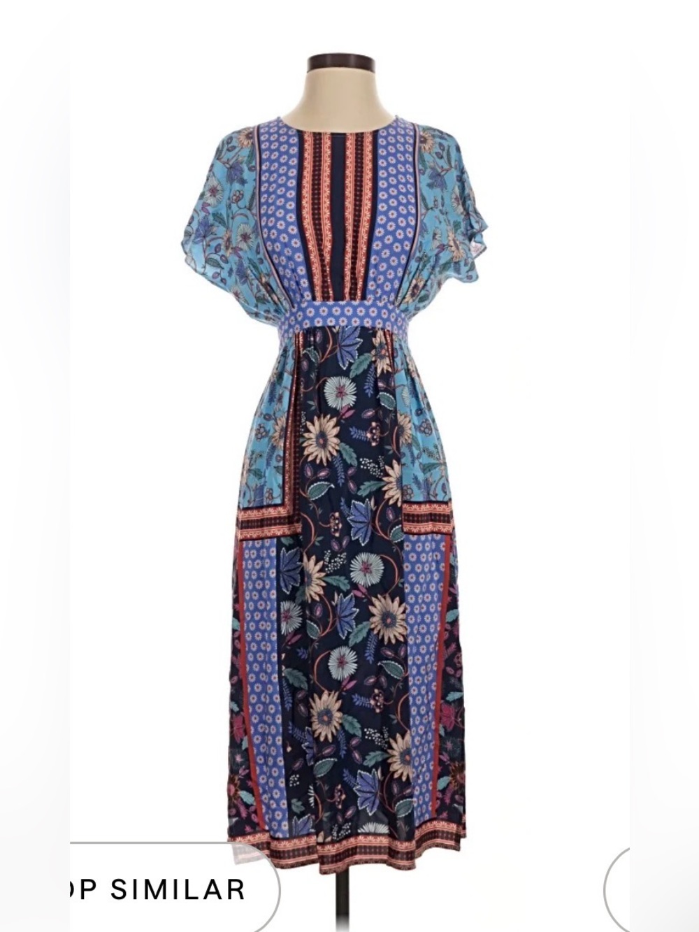 KACHEL Women’s Blue Floral One-Piece Dress - Lightweight Boho Style